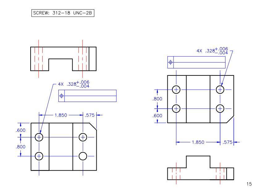 Solved SCREW: 312-18 UNC-2B 4x .3287.006 4X -.004 पी 4x | Chegg.com