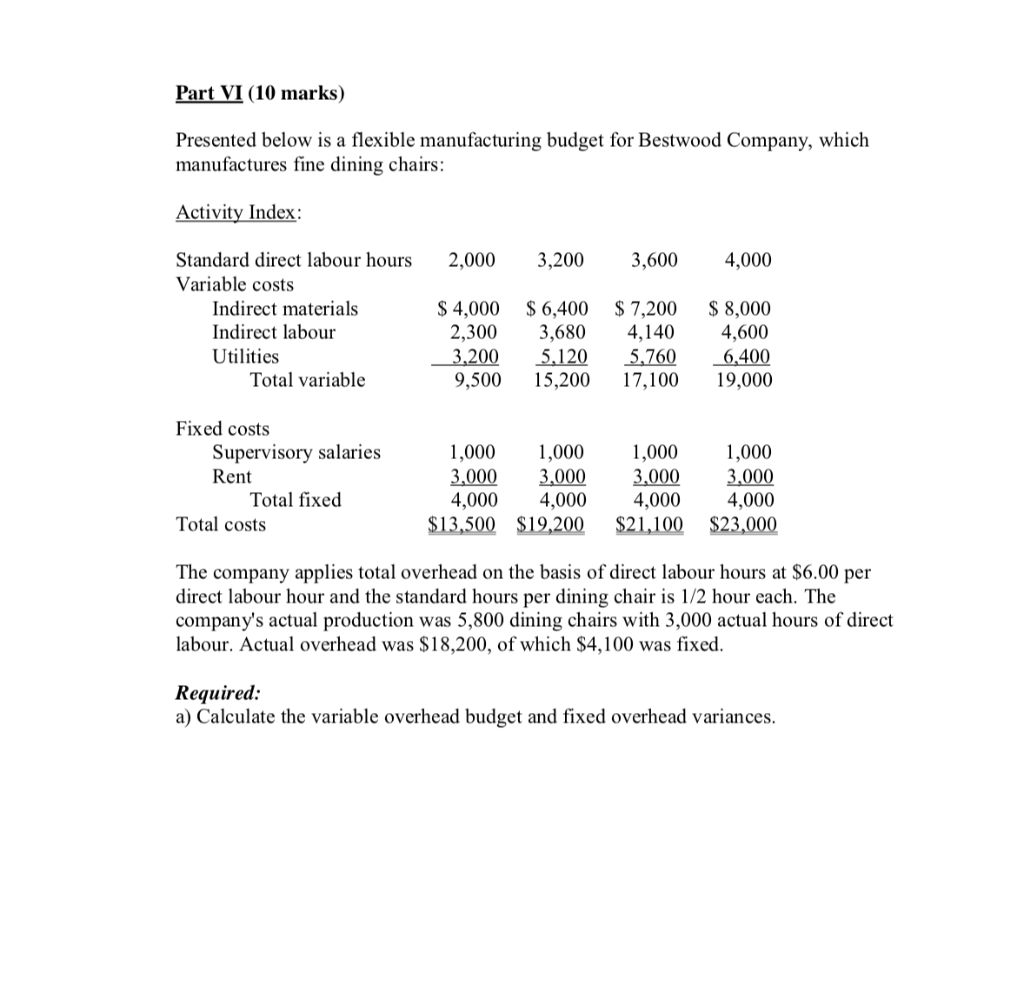 Solved Part VI (10 marks) Presented below is a flexible