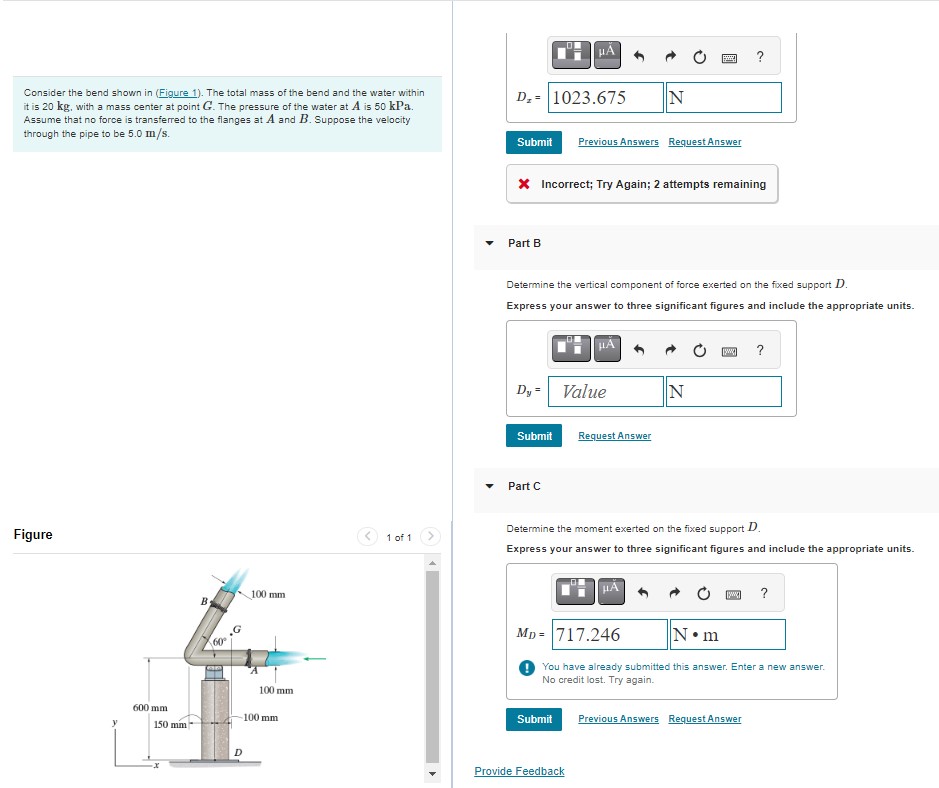 Solved Consider the bend shown in (Figure 1). The total mass | Chegg.com