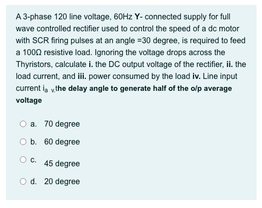 Solved A 3-phase 120 line voltage, 60 Hz Y-connected supply | Chegg.com