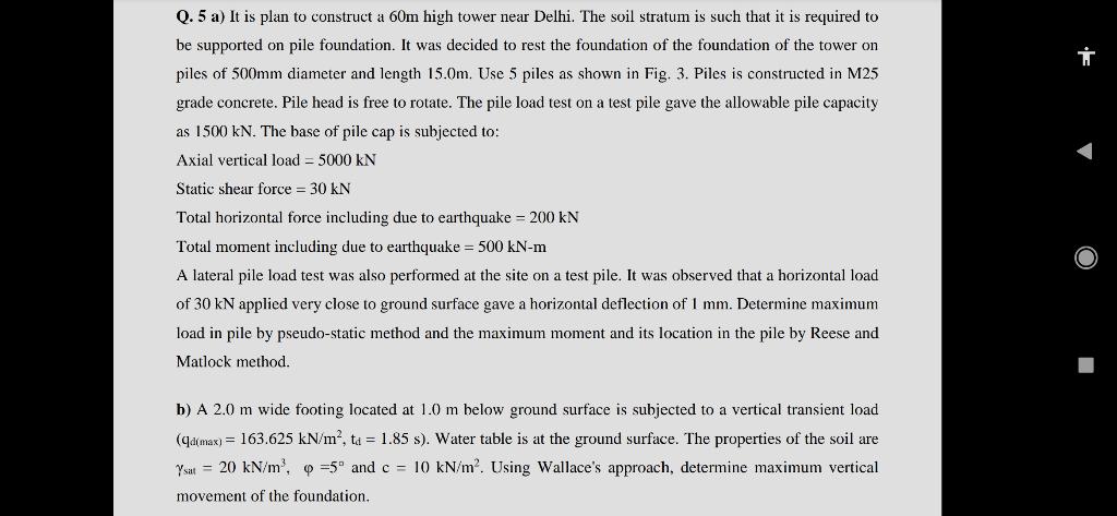 Solved T Q.5 a) It is plan to construct a 60m high tower | Chegg.com