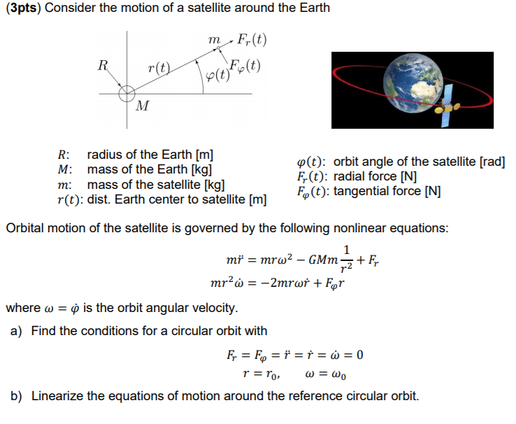 3pts Consider The Motion Of A Satellite Around T Chegg Com