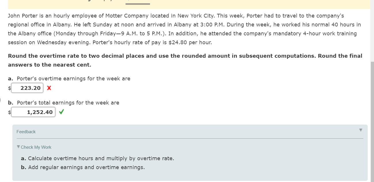 Solved John Porter is an hourly employee of Motter Company