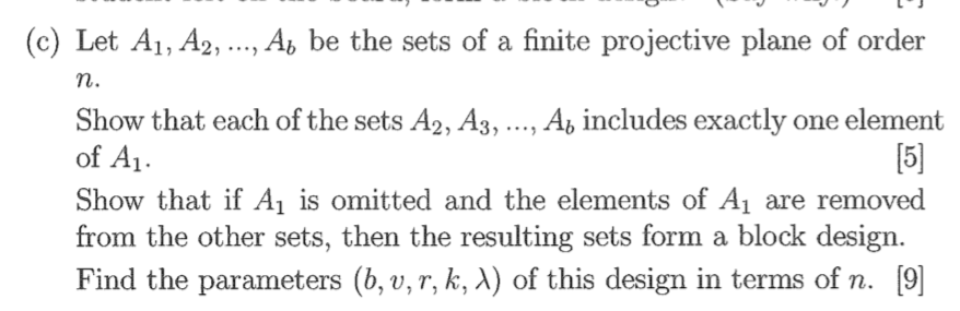 Solved (c) Let A1, A2, ..., All Be The Sets Of A Finite | Chegg.com