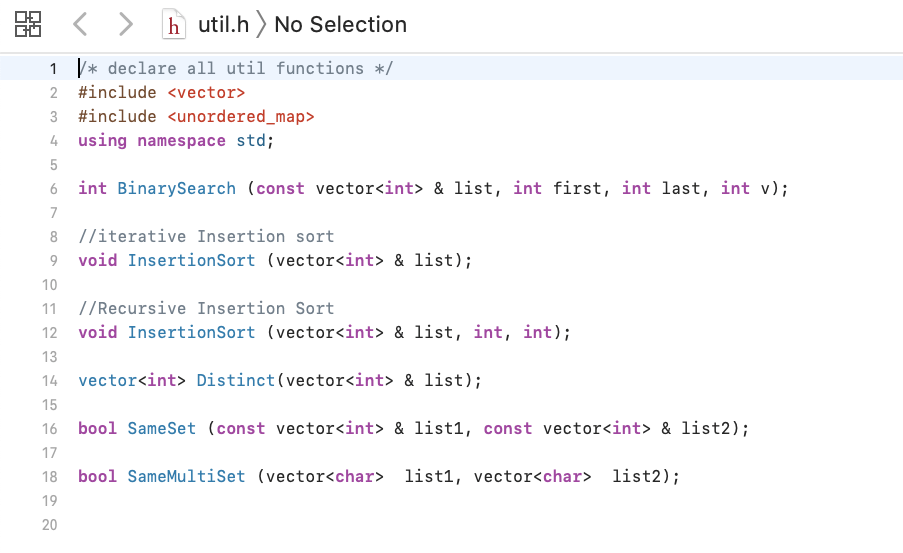 Solved Implement mode, distinct, sameset, and samemultiset | Chegg.com