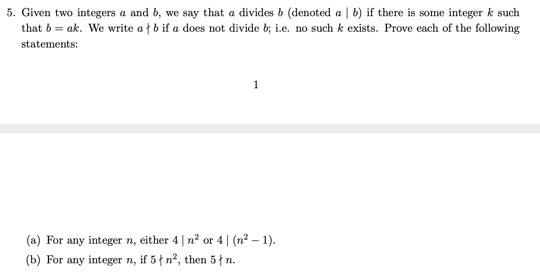 Solved 5. Given Two Integers A And B, We Say That A Divides | Chegg.com