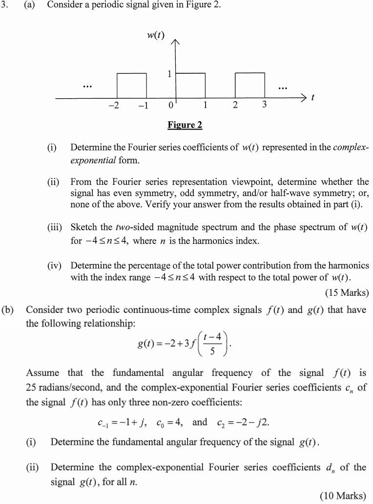 Solved 3. (a) Consider a periodic signal given in Figure 2. | Chegg.com