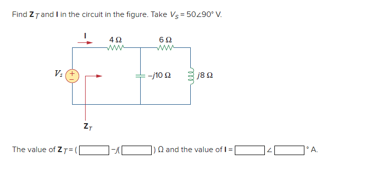 Solved Find ZT and I in the circuit in the figure. Take | Chegg.com