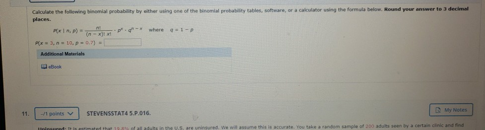 Solved Calculate The Following Binomial Probability By | Chegg.com