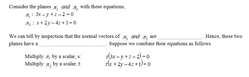 Solved Consider the planes π1 and π2 with these equations; | Chegg.com