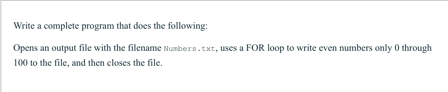 Solved Write a complete program that does the following: | Chegg.com