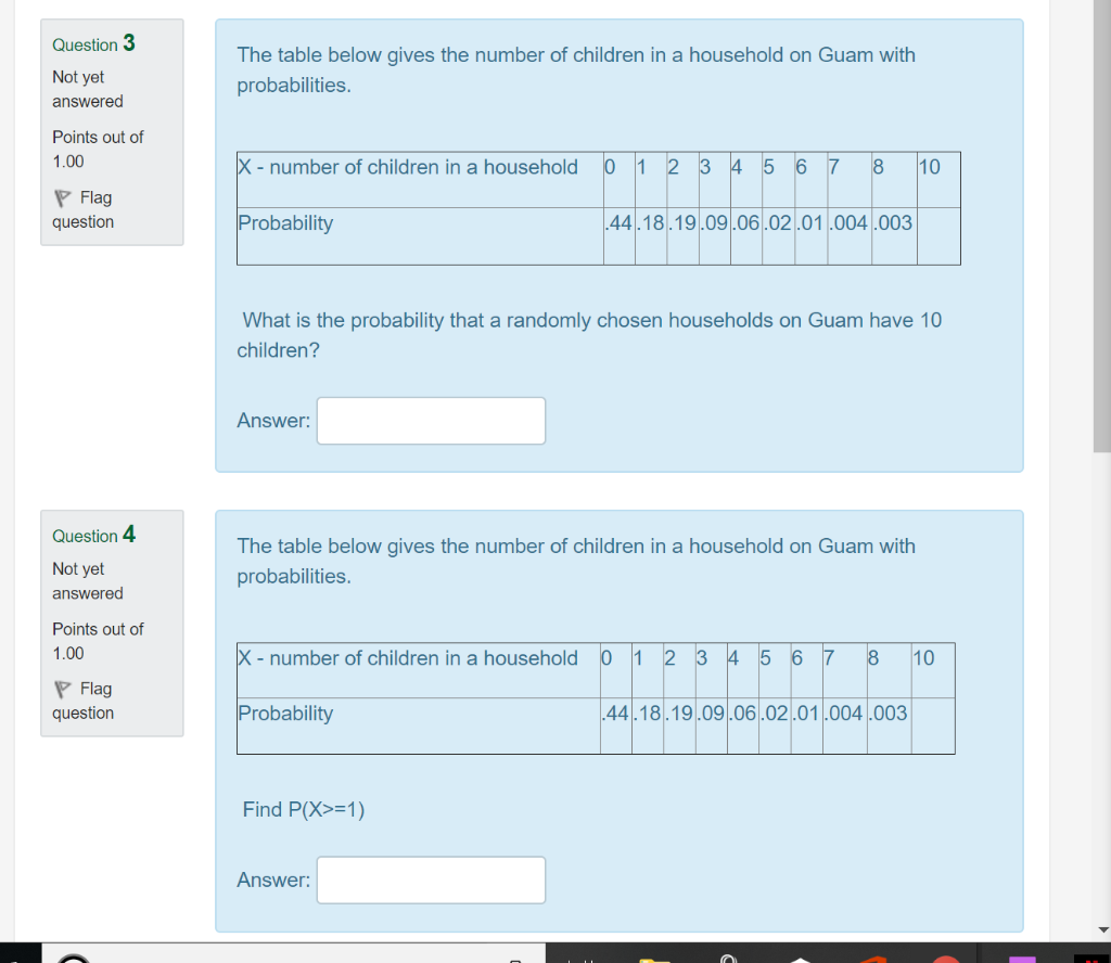 Solved Question 3 The table below gives the number of | Chegg.com