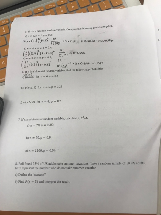 4) The Expected Value B) The Variance (write Two | Chegg.com