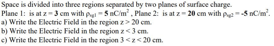 Solved Space is divided into three regions separated by two | Chegg.com
