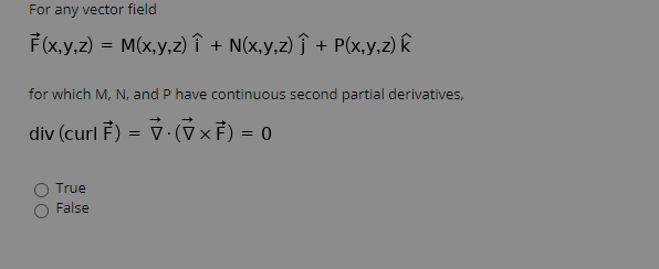 Solved For Any Vector Field F X Y Z M X Y Z N X Y Chegg Com