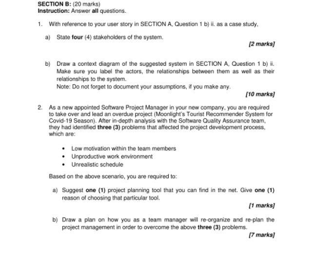 Solved SECTION B: (20 Marks) Instruction: Answer All | Chegg.com