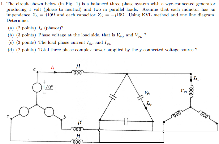 Solved 1. The circuit shown below (in Fig. 1) is a balanced | Chegg.com