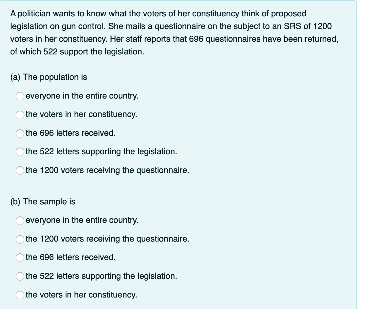 Solved A politician wants to know what the voters of her