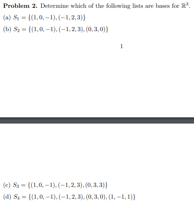 Solved Problem 2. Determine which of the following lists are