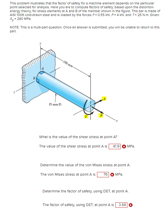 Solved This problem illustrates that the factor of safety | Chegg.com