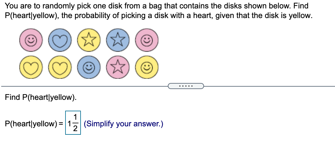 Solved you are to randomly pick one disk from a bag that chegg