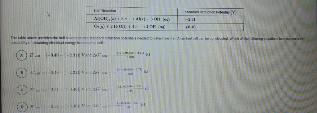 Solved Cu?' (aq) + Mg(s) + Cu(s) + Mg?' (aq) E cell = +2.71 | Chegg.com