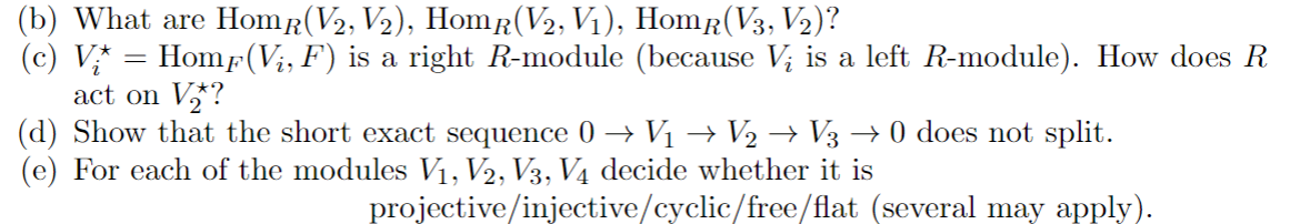 Solved (2) Consider the ring R= x={G.).cec) = Let V2 = R2 = | Chegg.com