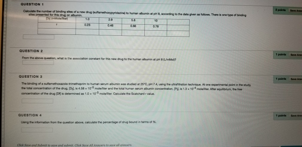 QUESTION 1 2 points Save Ans Calculate the number of | Chegg.com