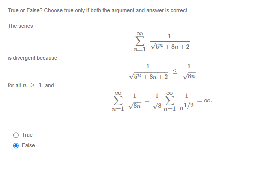 Solved True or False? Choose true only if both the argument | Chegg.com