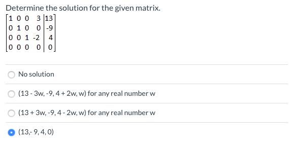 Solved Determine The Solution For The Given Matrix 1 0 0 3 Chegg Com