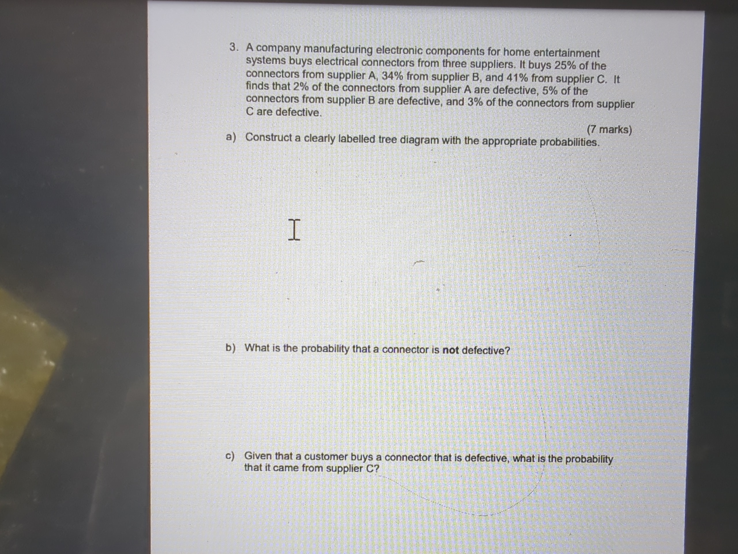 Solved 3. A company manufacturing electronic components for