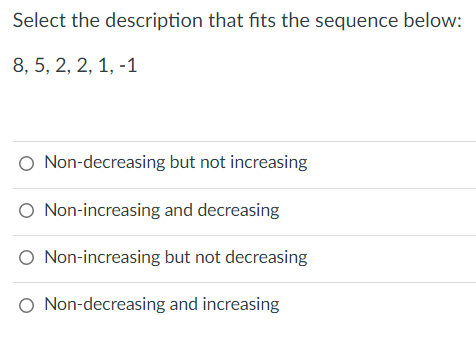 Solved Select the description that fits the sequence below: | Chegg.com