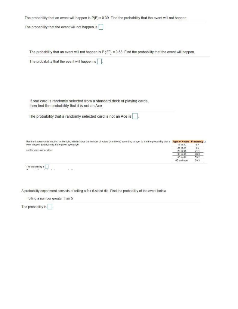 Solved The probability that an event will happen is | Chegg.com
