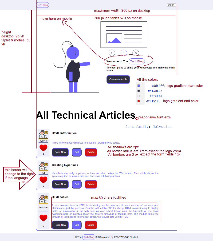 Solved i need to add css and responsive web design without | Chegg.com