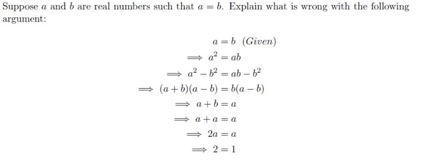 Solved Suppose a and b are real numbers such that a = b. | Chegg.com