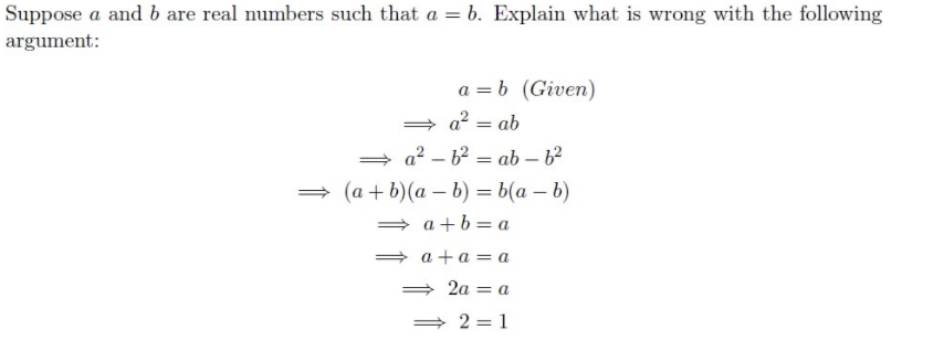 Solved Suppose A And B Are Real Numbers Such That A = B. | Chegg.com