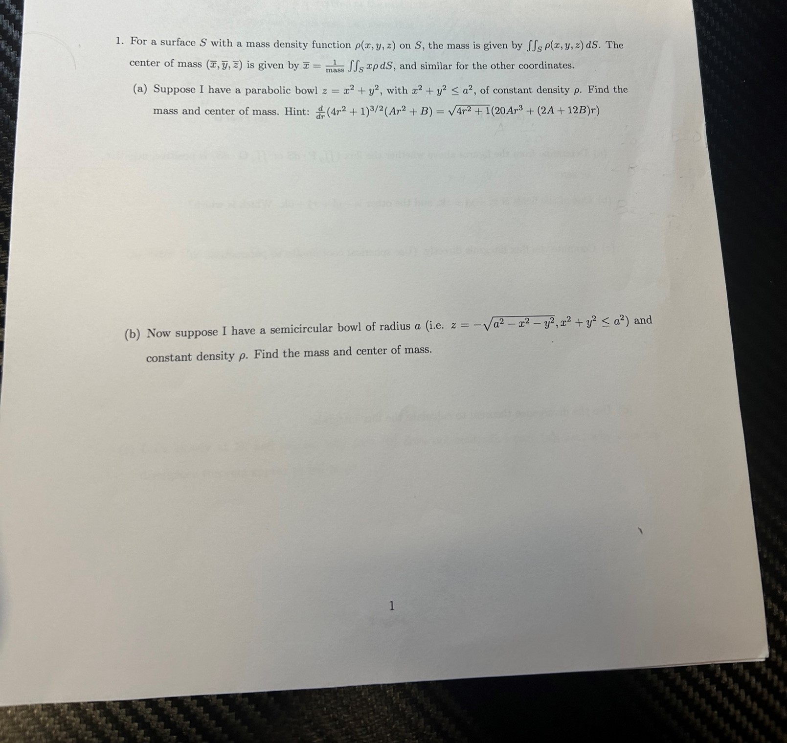 Solved Math 3140-004 ﻿Week 4 ﻿LabFor a surface S ﻿with a | Chegg.com