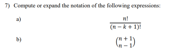 Solved 7) Compute or expand the notation of the following | Chegg.com