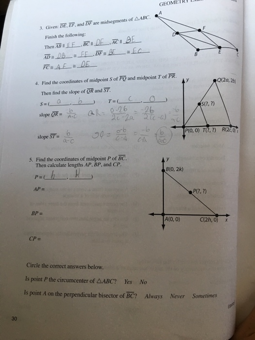 Solved GEOMETRI 3. Given: DE.EF, and DF are midsegments of | Chegg.com