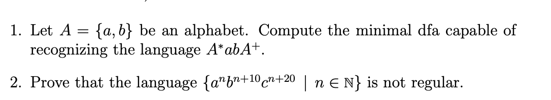 Solved 1. Let A={a,b} Be An Alphabet. Compute The Minimal | Chegg.com