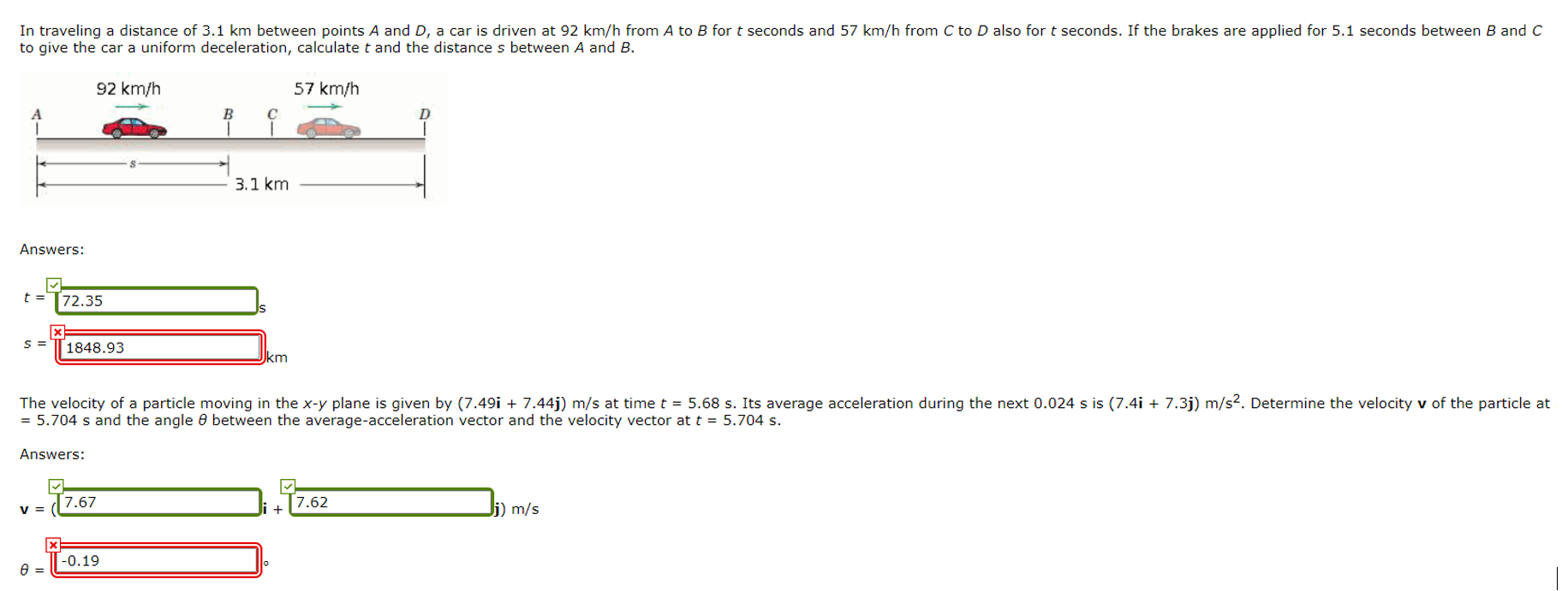 Solved In Traveling A Distance Of 3.1 Km Between Points A | Chegg.com