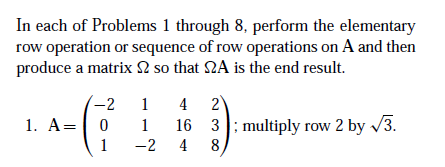 Solved In each of Problems 1 through 8 , perform the | Chegg.com