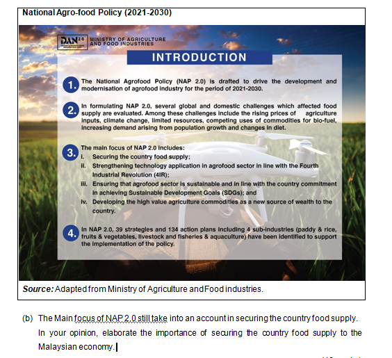 The National Agrofood Policy (NAP 2.0) is drafted to drive the development and modernisation of agrofood industry for the per