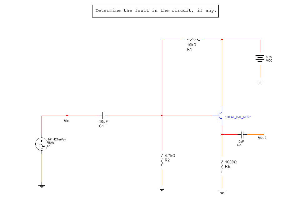 Solved Determine the fault in the circuit, if any. | Chegg.com