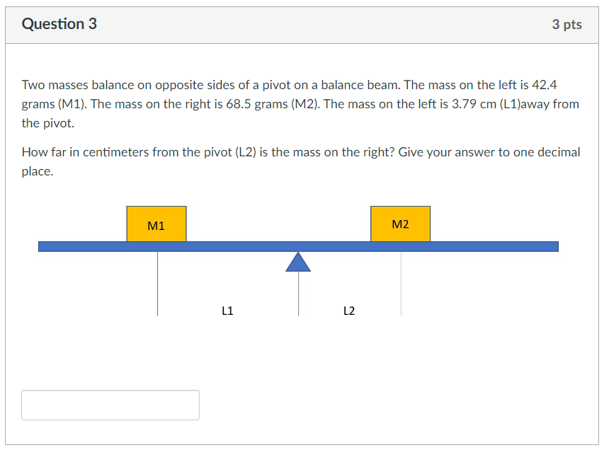 Solved Two masses balance on opposite sides of a pivot on a | Chegg.com