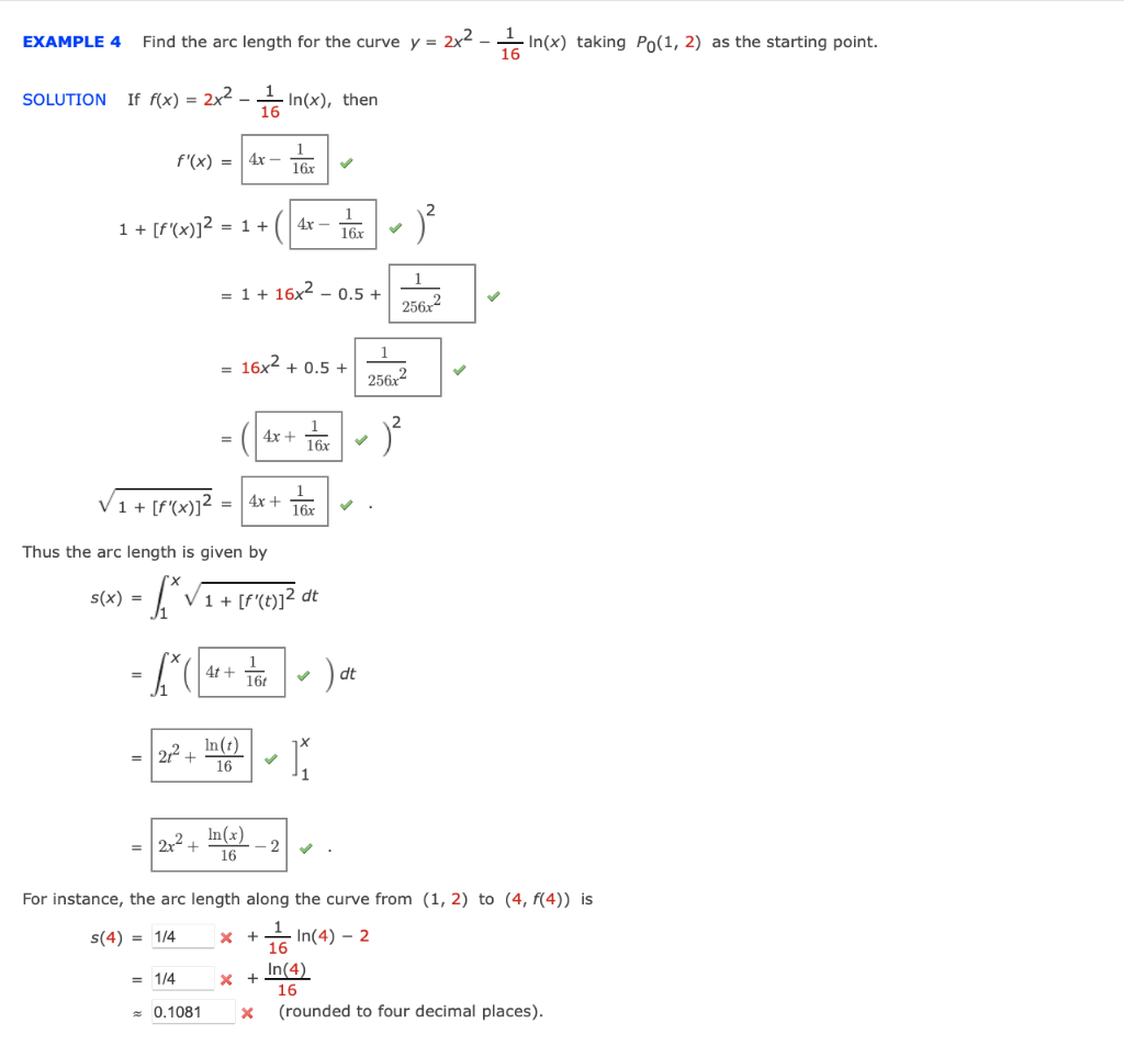 Solved EXAMPLE 4 Find the arc length for the curve | Chegg.com