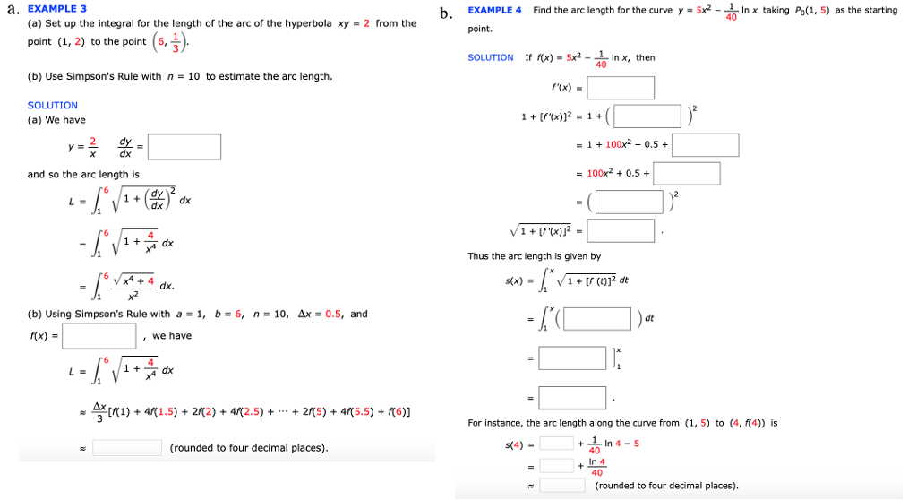 Solved a. EXAMPLE 3 Find the arc length for the curve y = | Chegg.com