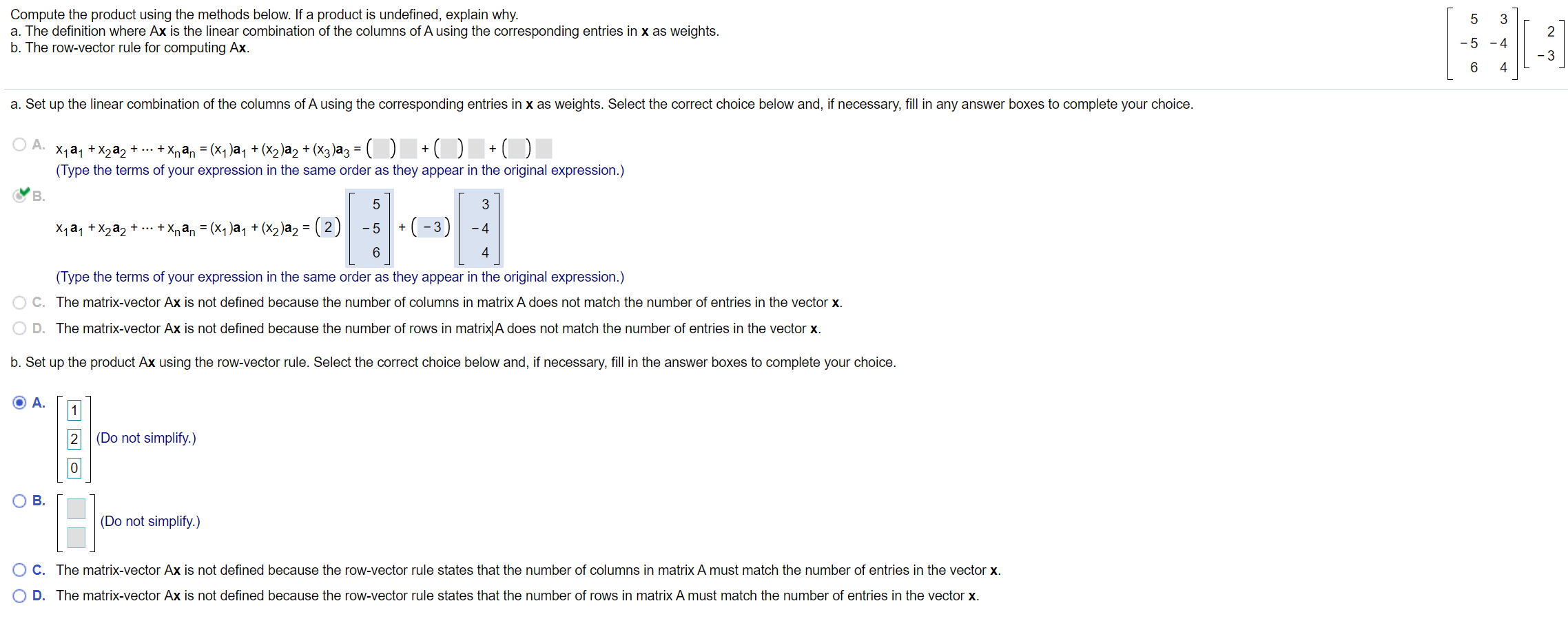 Solved 5 3 Compute the product using the methods below. If a