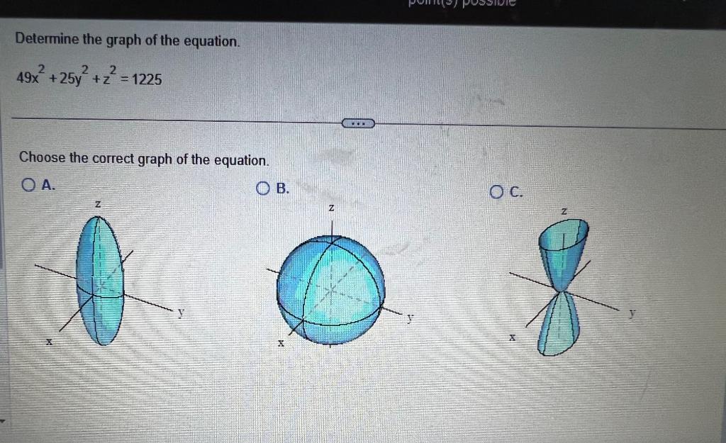 Solved Determine The Graph Of The Equation 49 X 2 25 Chegg Com