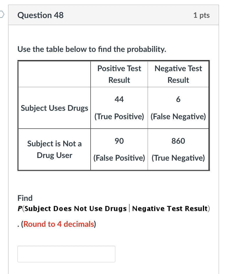 Solved Question 48 Use the table below to find the | Chegg.com
